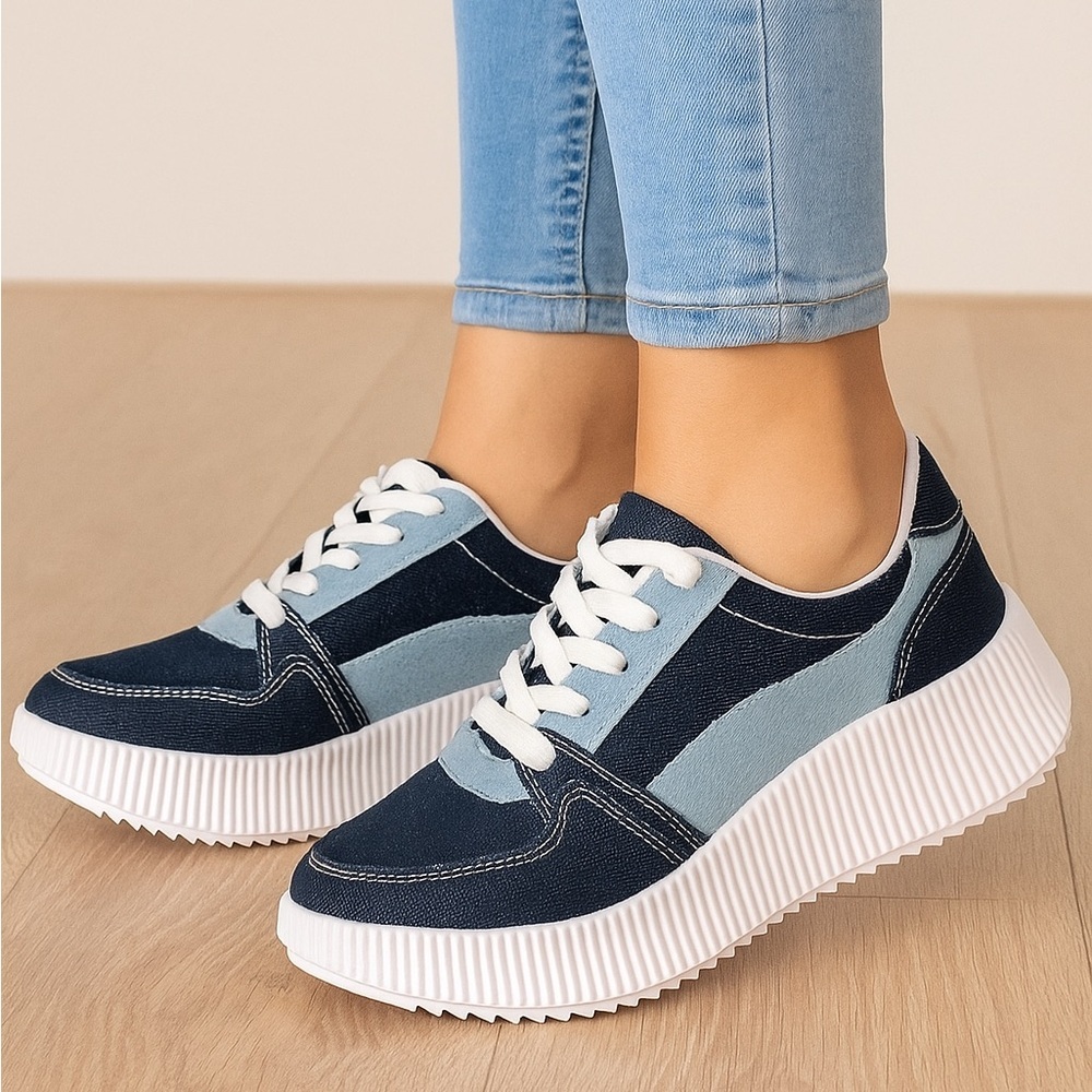 Blue and White Sneakers for Stylish Comfort